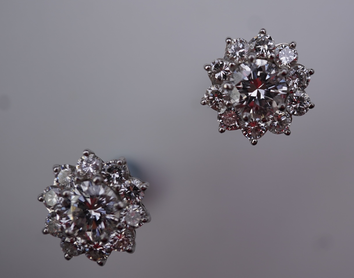 A pair of diamond earrings